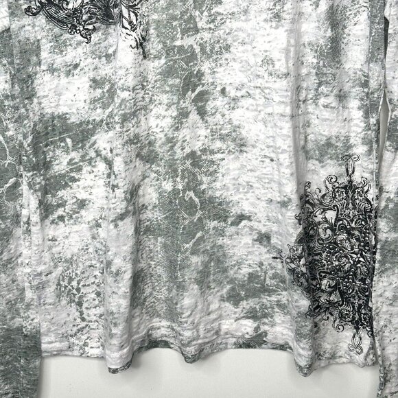 Rock & Roll Cowgirl Womens Shirt Sheer Rhinestones Geometric Long Sleeves 2XL - Picture 4 of 10